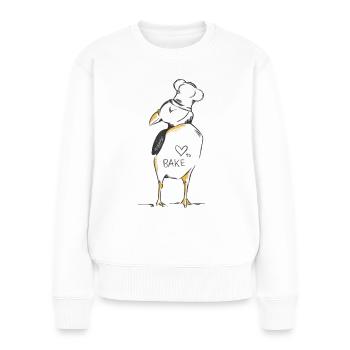 macareux oiseau cuire amour macareux - Pull Premium bio Femme - blanc - Devant - Julia (174cm)
