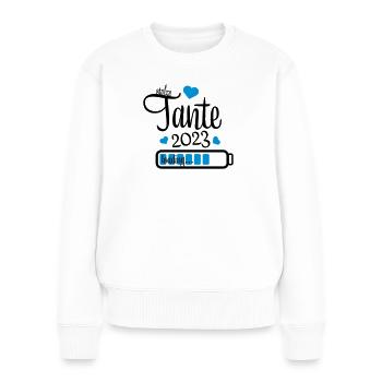 tante 2023 - Frauen Premium Bio Pullover - Weiß - Vorne - Julia (174cm)
