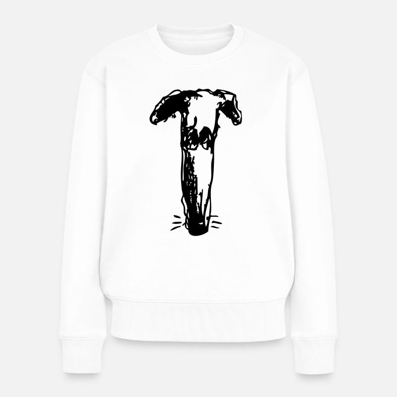 Windhund Kopf - Frauen Premium Bio Pullover - Weiß