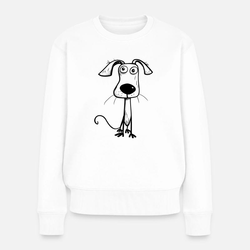 Hund - Frauen Premium Bio Pullover - Weiß