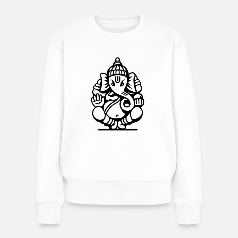 Ganesha Elephant No.04.2_1c - Pull Premium bio Femme - blanc