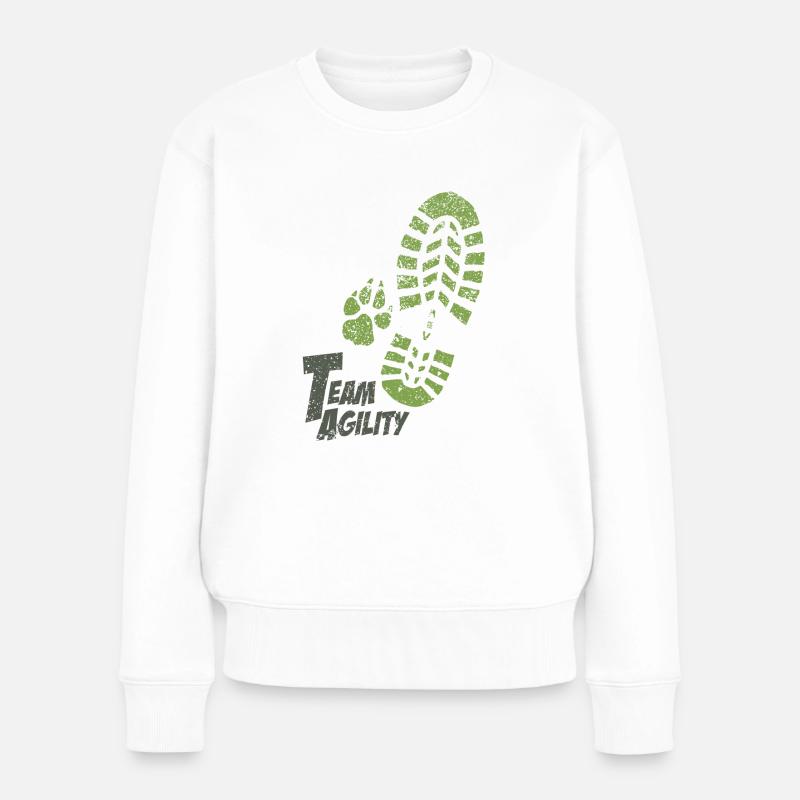 Team Agility gruen - Frauen Premium Bio Pullover - Weiß