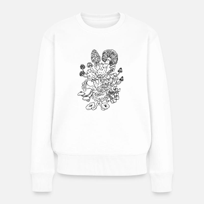 Pilze - Frauen Premium Bio Pullover - Weiß