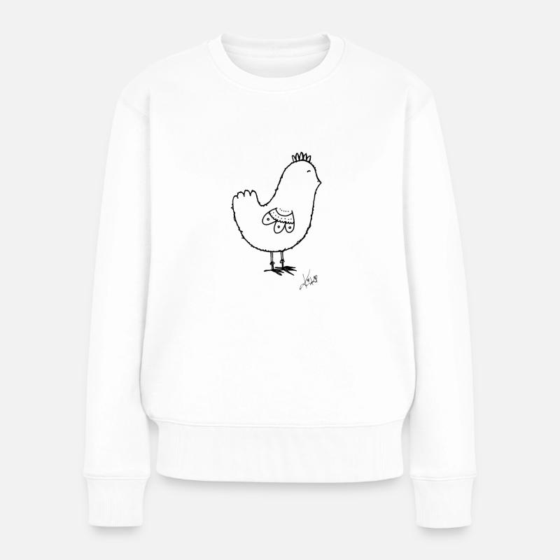 Hennriette schwarz - Frauen Premium Bio Pullover - Weiß