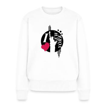 Ich liebe New York - Frauen Premium Bio Pullover - Weiß - Vorne - Julia (174cm)