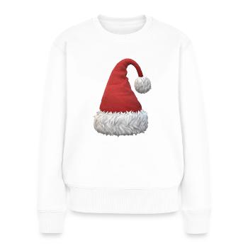 Weihnachten Mütze Schnee Winter Advent Nikolaus - Frauen Premium Bio Pullover - Weiß - Vorne - Julia (174cm)