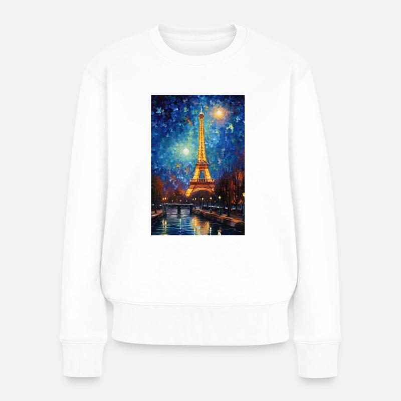 Eiffelturm - Frauen Premium Bio Pullover - Weiß
