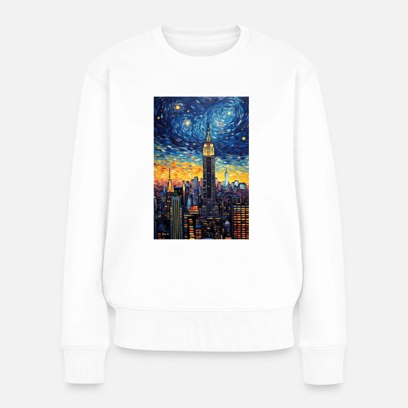 New York - Frauen Premium Bio Pullover - Weiß