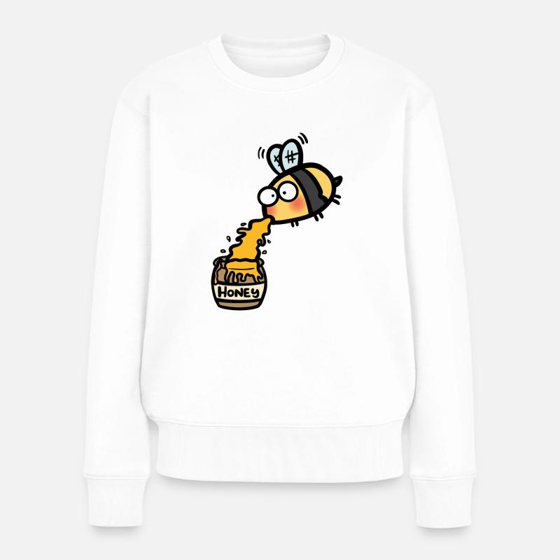 Kotzende Honigbiene - Frauen Premium Bio Pullover - Weiß