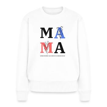 Geschenkidee zum Muttertag - Frauen Premium Bio Pullover - Weiß - Vorne - Julia (174cm)