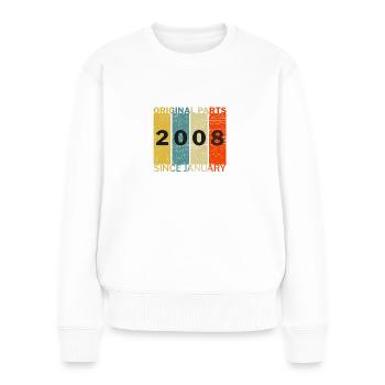 Born In January 2008 Funny Birthday Retro Quote - Women's Premium Organic Jumper - white - Front - Julia (174cm)