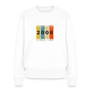 Born In May 2008 Funny Birthday Retro Quote Joke - Women's Premium Organic Jumper - white - Front - Julia (174cm)