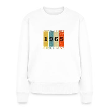 Born In May 1965 Funny Birthday Retro Quote Joke - Women's Premium Organic Jumper - white - Front - Julia (174cm)