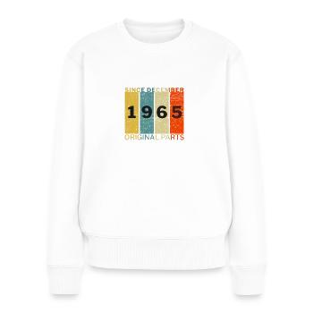 Born In December 1965 Funny Birthday Retro Quote - Women's Premium Organic Jumper - white - Front - Julia (174cm)