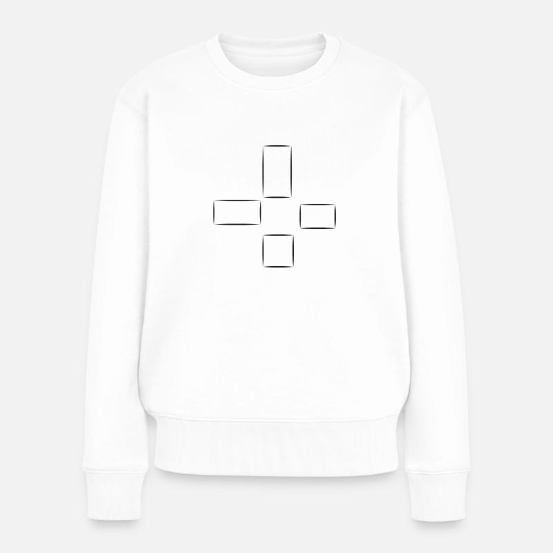 viereck muster vier formen - Frauen Premium Bio Pullover - Weiß