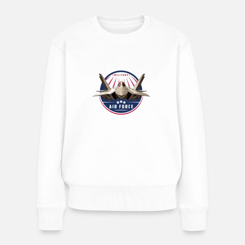 AIR FORCE - Frauen Premium Bio Pullover - Weiß