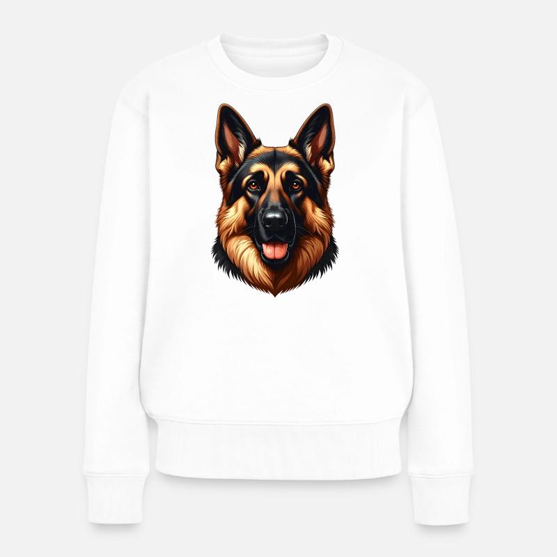 Deutscher Schäferhund - Frauen Premium Bio Pullover - Weiß