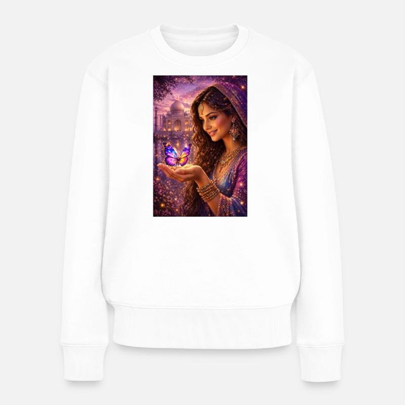 Mystic Butterfly Princess - Frauen Premium Bio Pullover - Weiß