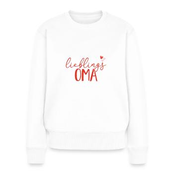 Lieblings Oma - Großmutter Geschenk Liebe Familie - Frauen Premium Bio Pullover - Weiß - Vorne - Julia (174cm)