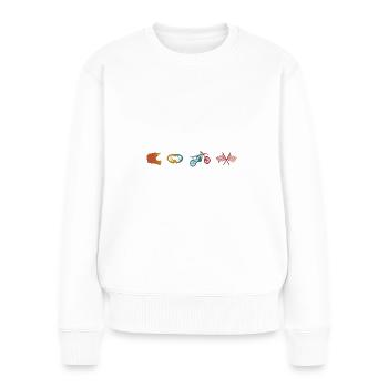 Dirt Biker Riding Supercross Icons Dirt Bike - Frauen Premium Bio Pullover - Weiß - Vorne - Julia (174cm)