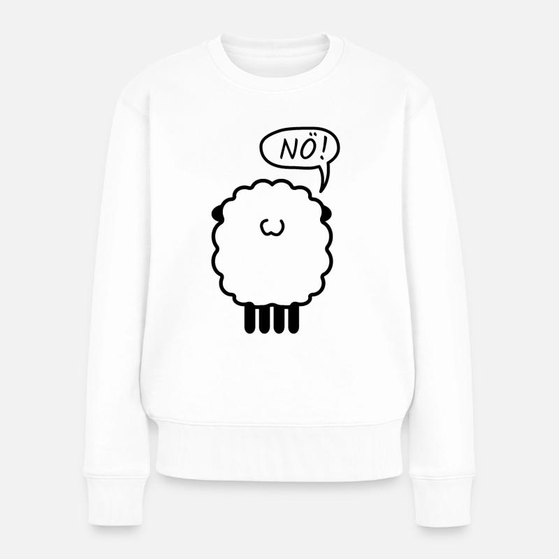 Schaf Nö! Design Geschenk - Frauen Premium Bio Pullover - Weiß