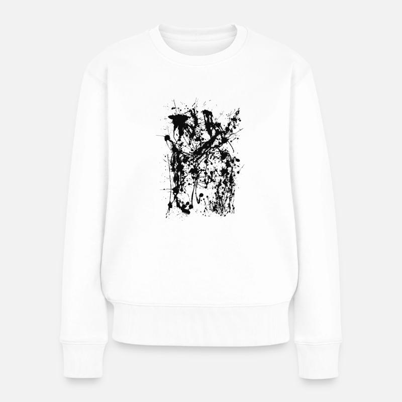 Abstrakt - Frauen Premium Bio Pullover - Weiß
