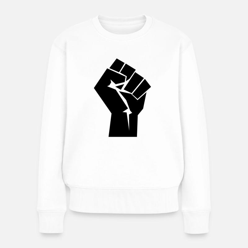 Kommunismus Faust - Frauen Premium Bio Pullover - Weiß