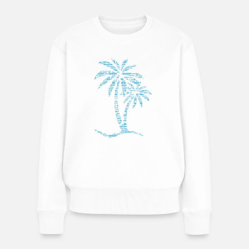 Palme OCEAN - Frauen Premium Bio Pullover - Weiß