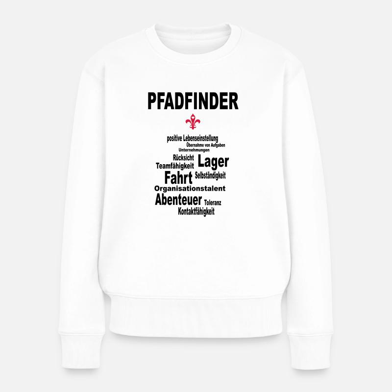 pfadfinder lebenseinstellung - Frauen Premium Bio Pullover - Weiß