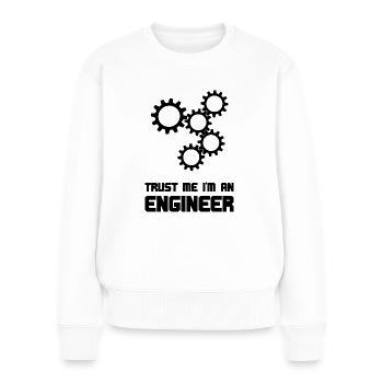 Zahnrad Engineer - Frauen Premium Bio Pullover - Weiß - Vorne - Julia (174cm)