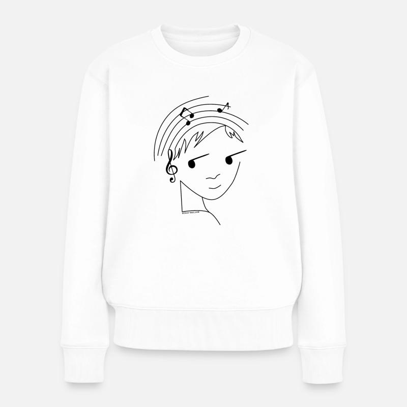 Die Musik - Frauen Premium Bio Pullover - Weiß