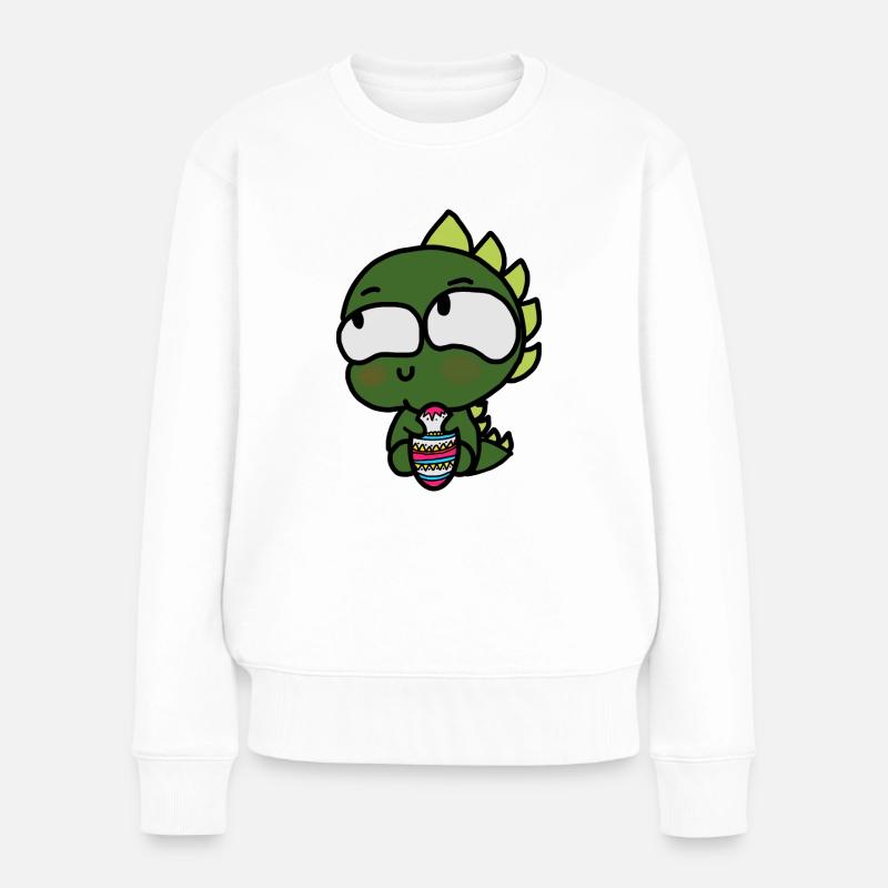 Oster dino - Frauen Premium Bio Pullover - Weiß