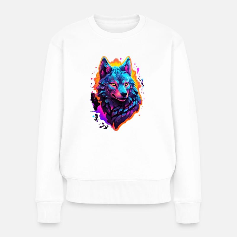 Wolf - Pull Premium bio Femme - blanc