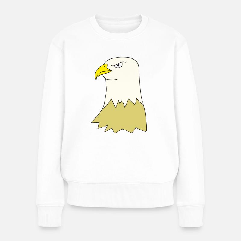 adler gelb - Frauen Premium Bio Pullover - Weiß