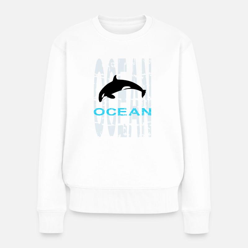 Wal - Ozean - Frauen Premium Bio Pullover - Weiß