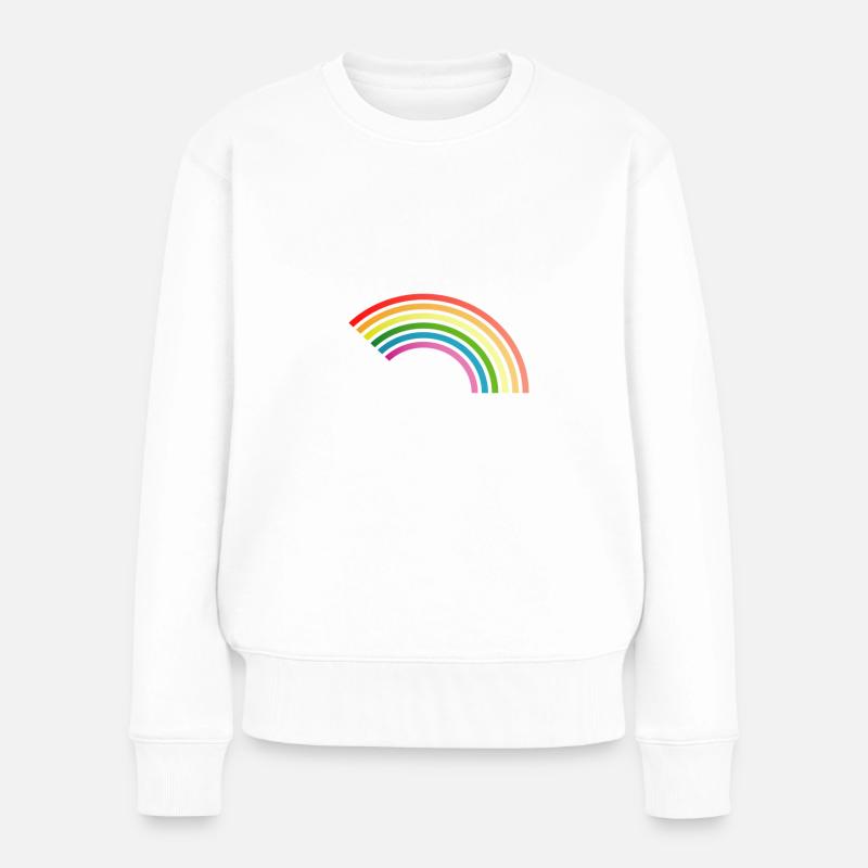 Regenbogen - Frauen Premium Bio Pullover - Weiß