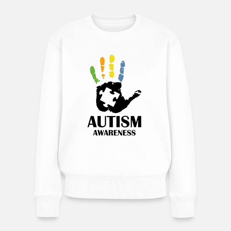 Bewusstsein für Autismus - Frauen Premium Bio Pullover - Weiß