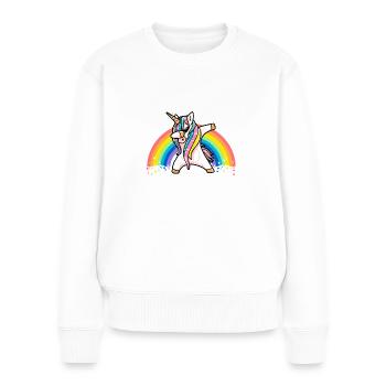Erzieherin Geschenk Echtes Einhorn clever getarnt - Frauen Premium Bio Pullover - Weiß - Vorne - Julia (174cm)