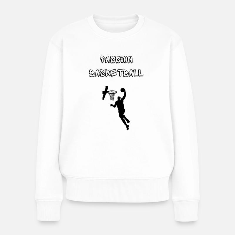 Leidenschaft Basketball - Frauen Premium Bio Pullover - Weiß