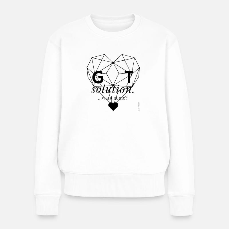 "Got solution...want some?" (share love shirt) - Frauen Premium Bio Pullover - Weiß