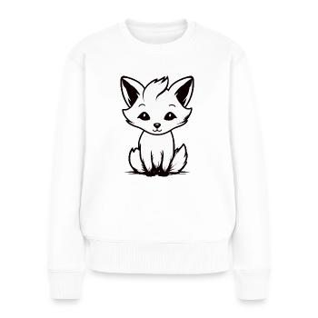 Style de dessin animé mignon renard - Pull Premium bio Femme - blanc - Devant - Julia (174cm)