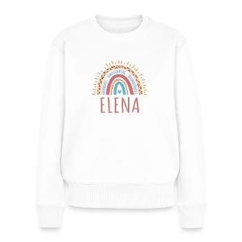 Elena Name Geschenk Geburtstag - Frauen Premium Bio Pullover - Weiß - Vorne - Julia (174cm)