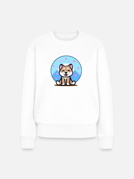 Shiba Inu LOVE - Frauen Premium Bio Pullover - Weiß
