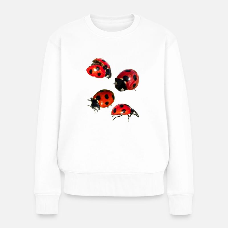 4 Marienkäfer - Frauen Premium Bio Pullover - Weiß