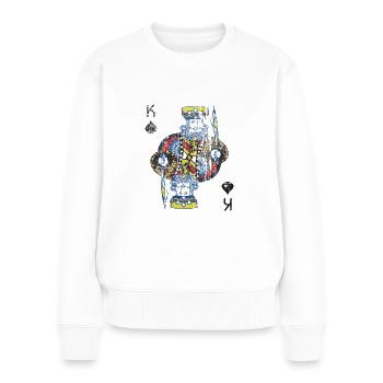 Carte de poker costume de roi - Pull Premium bio Femme - blanc - Devant - Julia (174cm)