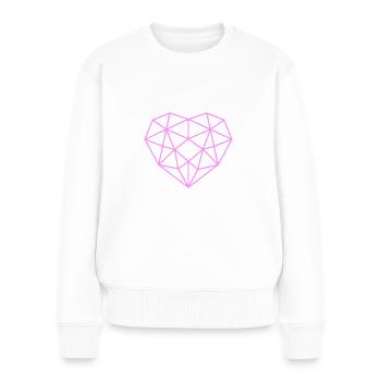 Rosa Herz Mutter Muttertag Geschenk Weihnachten - Frauen Premium Bio Pullover - Weiß - Vorne - Julia (174cm)