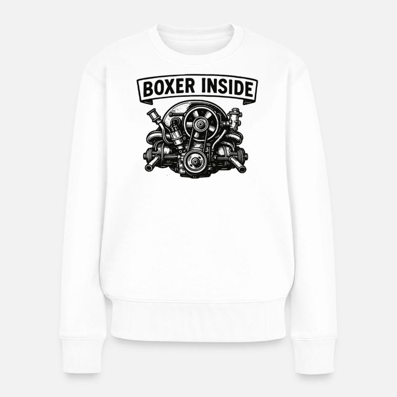 Boxer inside - Frauen Premium Bio Pullover - Weiß