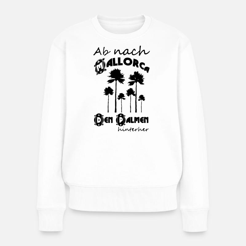 Ab nach Mallorca Urlaub Geschenk - Frauen Premium Bio Pullover - Weiß