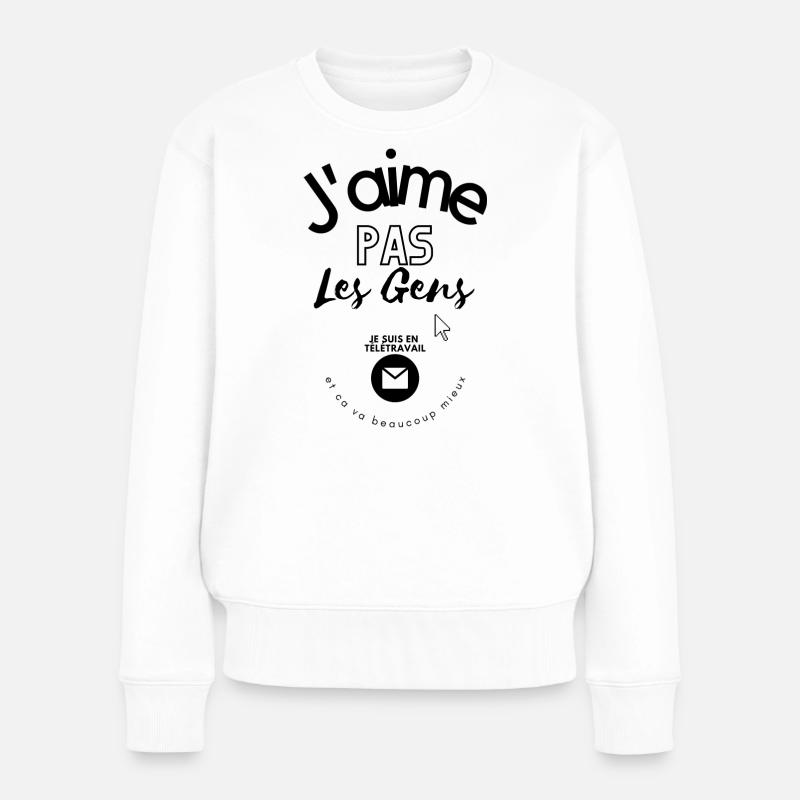 J aime pas les gens - Pull Premium bio Femme - blanc