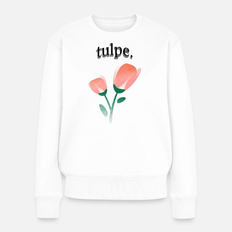 tulpe. - Frauen Premium Bio Pullover - Weiß